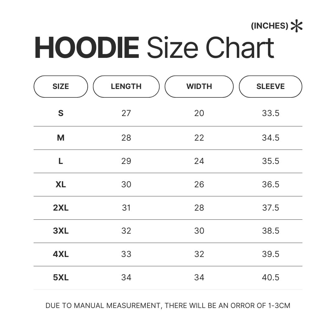 Hoodie Size Chart - Baba Is You Store