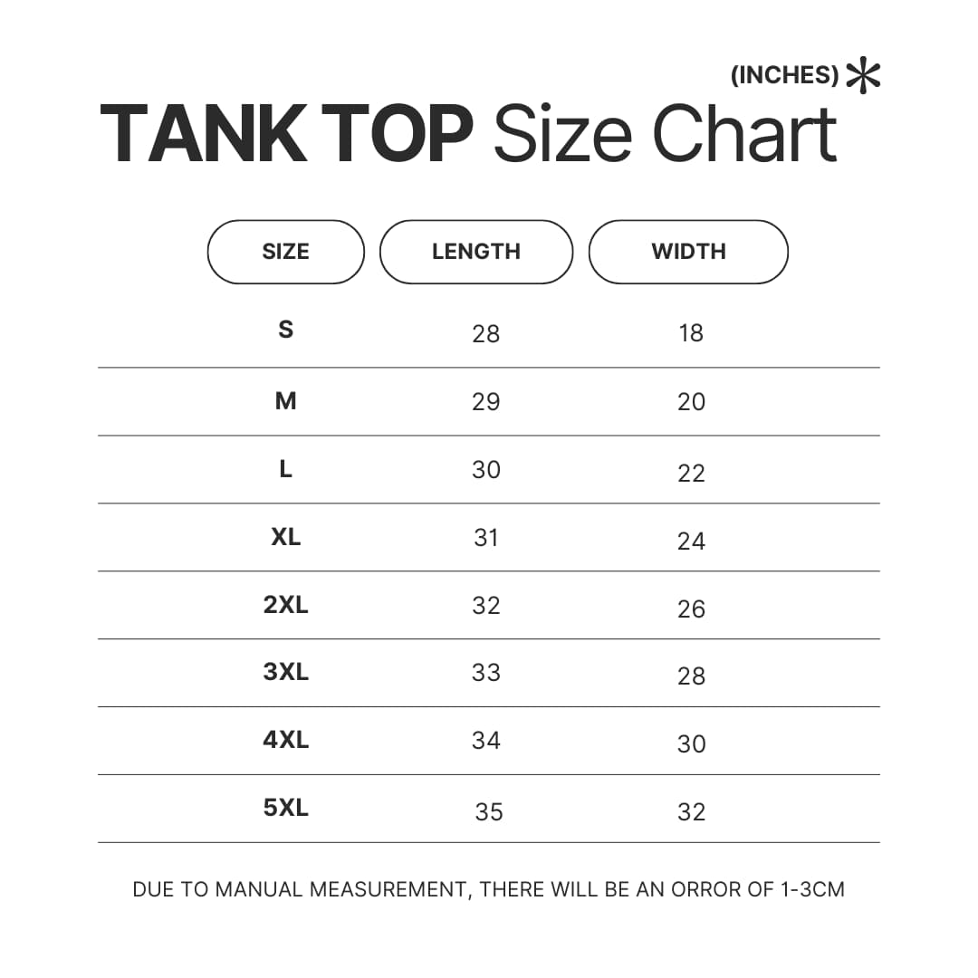 Tank Top Size Chart - Baba Is You Store
